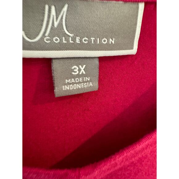 JM Collection Fuchsia PInk Tunic Top Plus 3X - Picture 5 of 5